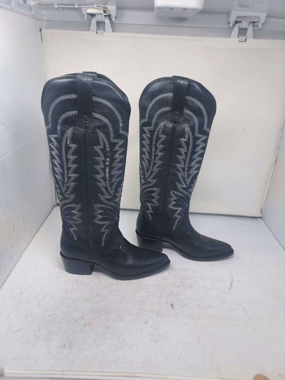 Tecovas WOMENS Black Midnight The Abby Cowboy Tall Boot - Picture 3 of 10